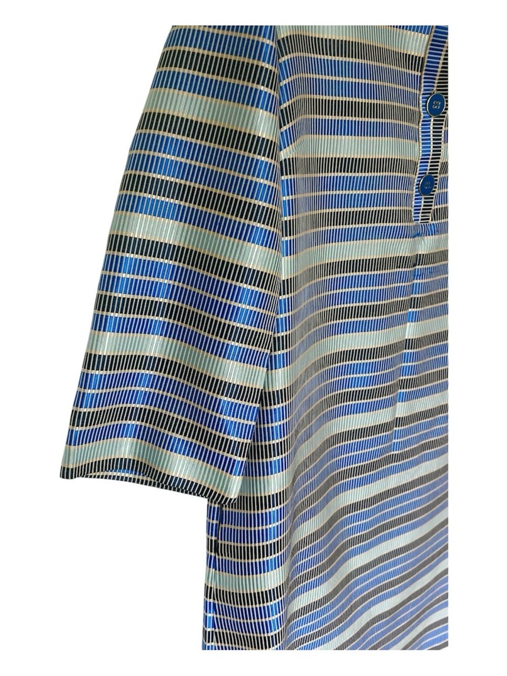 J. McLaughlin Collared Blue Striped Metal Button Dress Size S - Picture 5 of 11